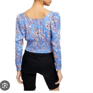 Free People floral scoop neck top